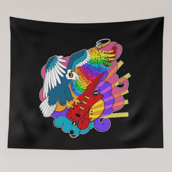 Item preview, color of music -  eagle turning into guitar designed and sold by Rainorchid.