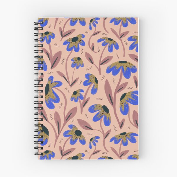 Item preview, Earthy floral - blue on peach designed and sold by LucyFaulke.