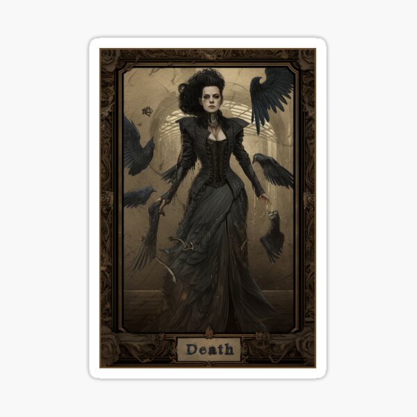 The Death Tarot Card - Raven Sticker