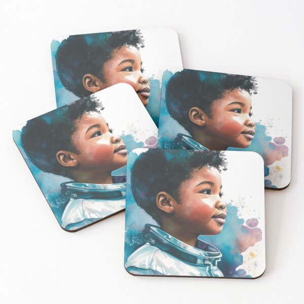 Item preview, Mae Jemison inspired watercolour art young black astronaut short curly hair  designed and sold by Rikas-art.
