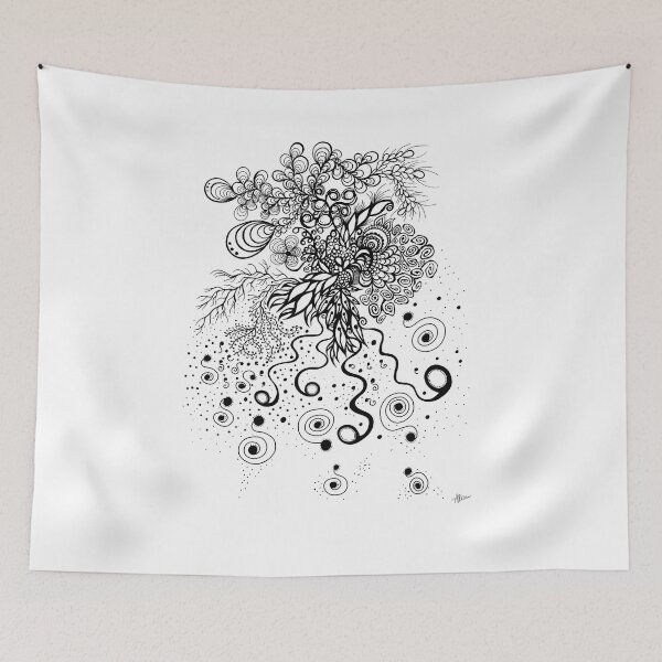 Item preview, Black and white abstract drawing designed and sold by AgArtD.
