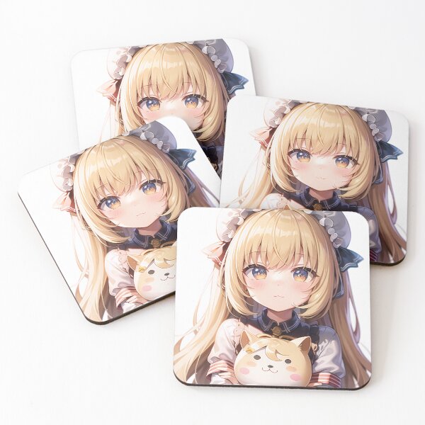 Item preview, A Beautiful Cute Chibi Girl With a Dog Plush Sticker Very Kawaii Sticker designed and sold by HikariAtelier.