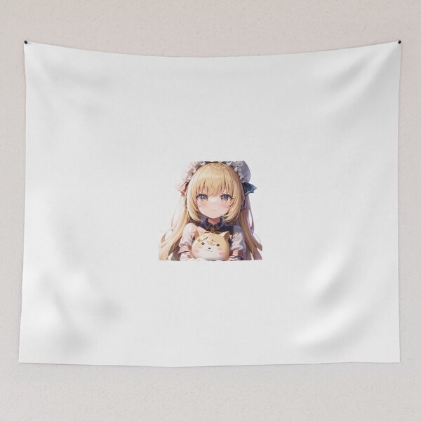 Item preview, A Beautiful Cute Chibi Girl With a Dog Plush Sticker Very Kawaii Sticker designed and sold by HikariAtelier.