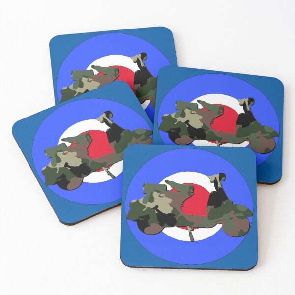 Item preview, Blue Camo Scooter Retro mod roundel designed and sold by ModSupporters.