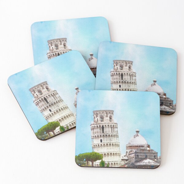 Item preview, Watercolor painting of the Leaning tower in Pisa, Italy designed and sold by thelazypigeon.