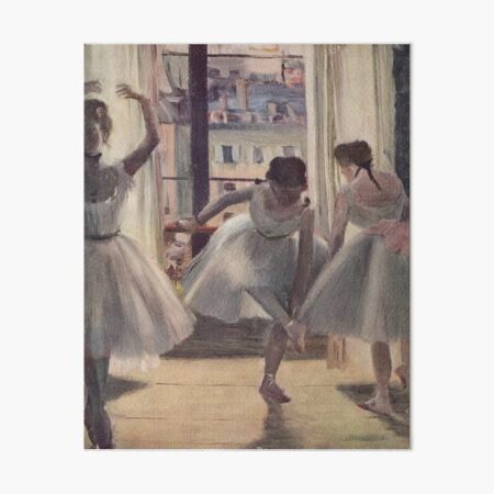 Edgar Degas French Impressionism Oil Painting Ballerinas Rehearsing Dancing Art Board Print