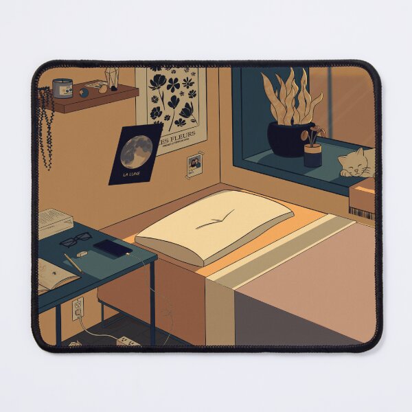 Item preview, Sun Rays Bedroom Illustration (Orange & Blue) designed and sold by HiyaGaia.