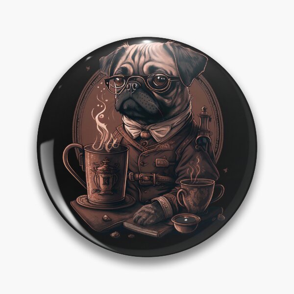 Item preview, Pug and coffee designed and sold by nemfisart.