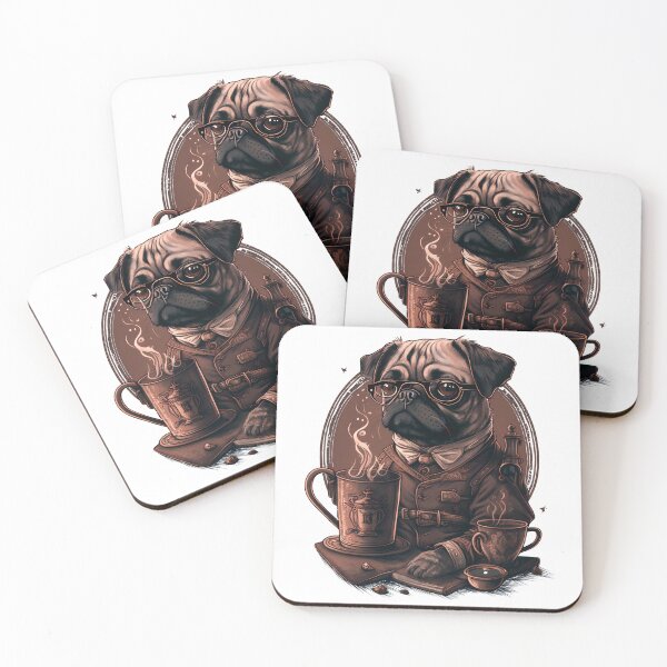 Item preview, Pug and coffee designed and sold by nemfisart.