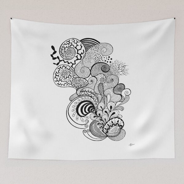 Item preview, Black and white abstract drawing designed and sold by AgArtD.