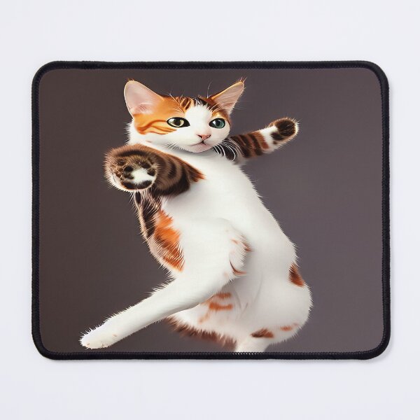 Item preview, Dancing Calico Cat Mid Air Flight with Gray Background designed and sold by deniselynnimage.