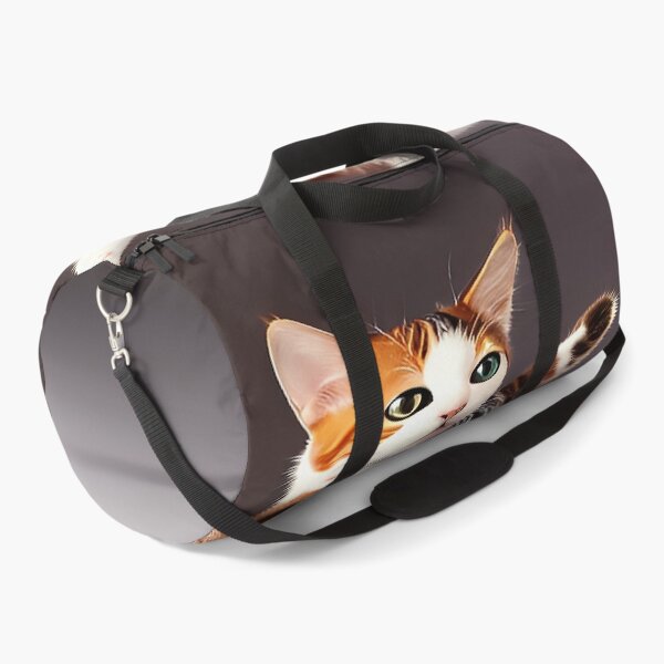Item preview, Dancing Calico Cat Mid Air Flight with Gray Background designed and sold by deniselynnimage.