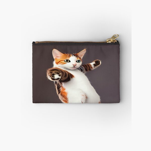 Item preview, Dancing Calico Cat Mid Air Flight with Gray Background designed and sold by deniselynnimage.