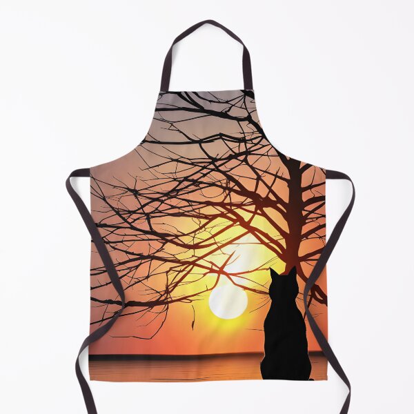 Item preview, A Beautiful Sunset with a Cat Silhouette designed and sold by Shelley Noel.