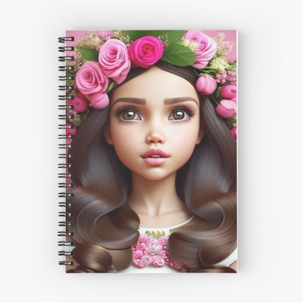 Item preview, Girl with Flowers Notebook designed and sold by Mademoiselle Shop.