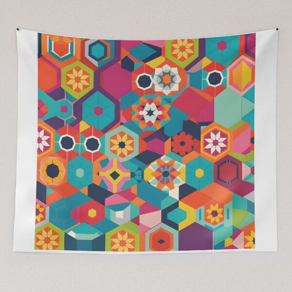 Item preview, Dynamic Geometric Shapes Pattern Abstract Modern Colorful Simple designed and sold by shashtopia.