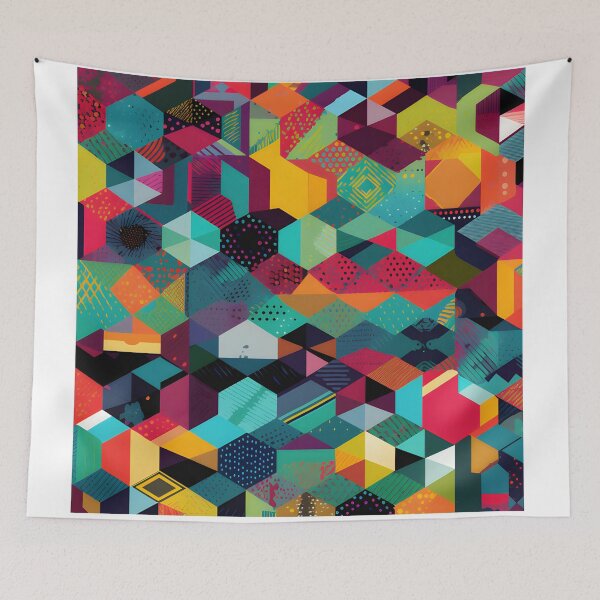 Item preview, Dynamic Geometric Shapes Pattern Abstract Modern Colorful Simple designed and sold by shashtopia.