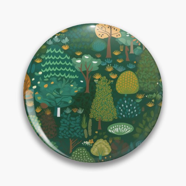 Item preview, Forest, Forest Pattern, Green, Red, Yellow, Digital Art, Printable, Print designed and sold by Almondille.