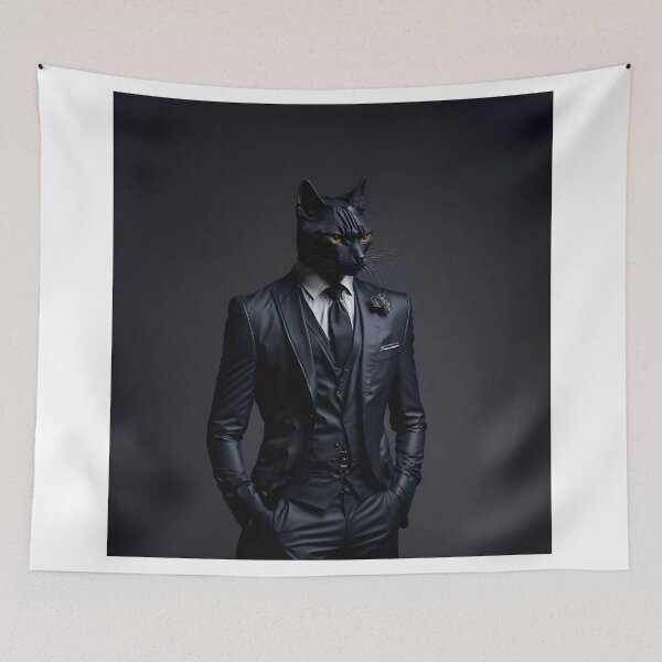 Item preview, cat in black suit designed and sold by ViktorVigo.
