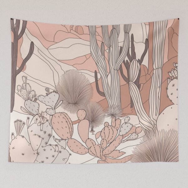 Item preview, Minimalist Modern Cacti in Desert Cool Pastel Art Print designed and sold by ThatGuysPrints.