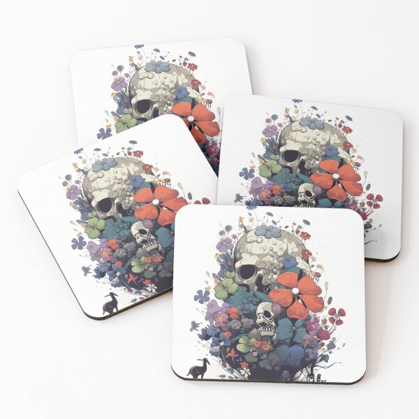 Item preview, skull flower illustration designed and sold by alxndraai.