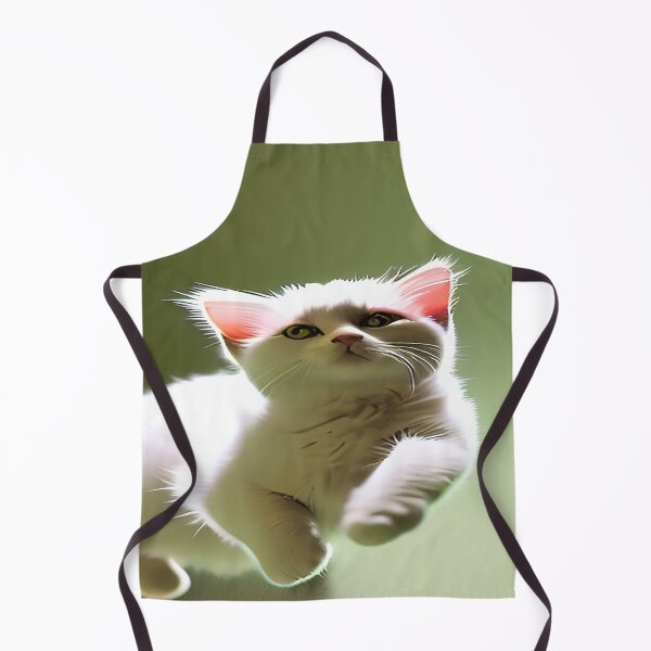 Item preview, Creme Colored Kitten Mid Air Jump with Green Background designed and sold by deniselynnimage.