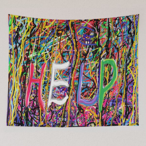 Item preview, Help Abstract designed and sold by Art With Impact – Statement Art & Apparel for Deep Thinkers.