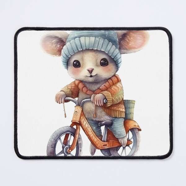 Item preview, Hamster on a bicycle in watercolor designed and sold by AnimalsCartoon.