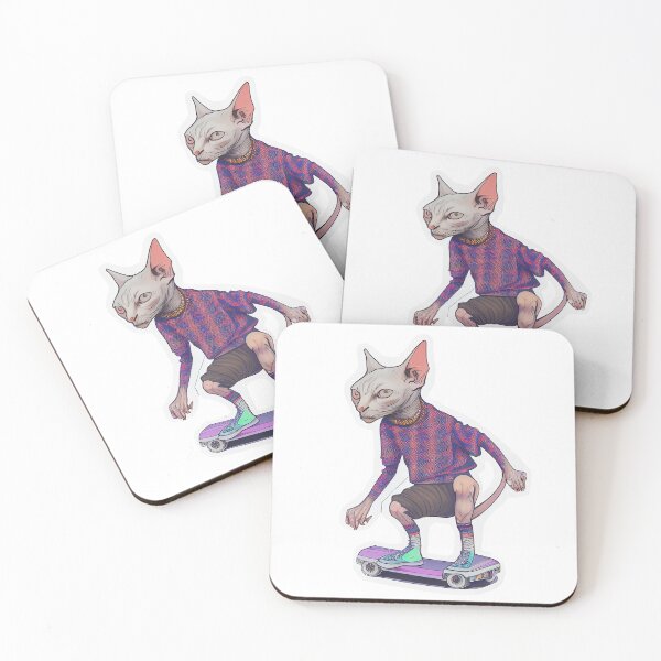 Item preview, Skateboarding Hipster Hairless Cat Sticker designed and sold by BrinaandPops.