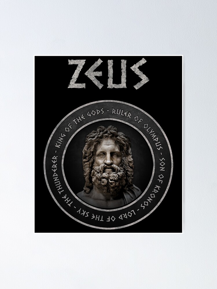 Zeus - 3 Pack Circle Stickers 3 Inch - Greek Mythology God Ancient