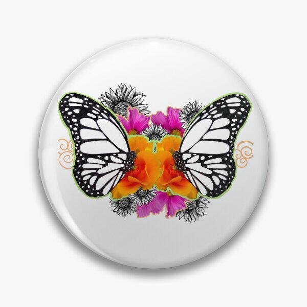 Item preview, Double Butterfly With Collage and Flower Drawings designed and sold by Jaraart.