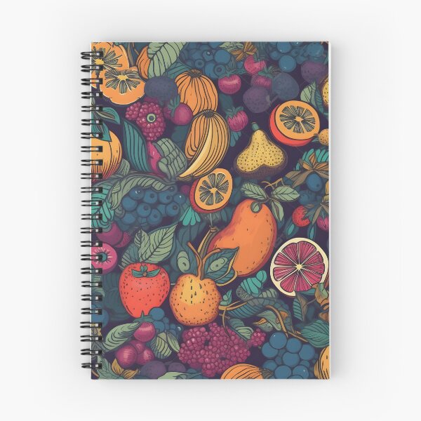 Aperçu de l'œuvre Motif de fruits de style années 70 créée et vendue par candlewithhare.