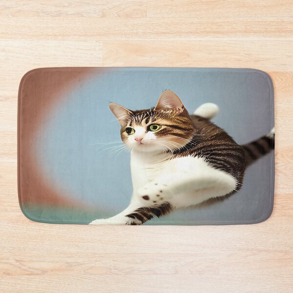 Item preview, Calico High Jumping Cat with Blue and Brown designed and sold by deniselynnimage.
