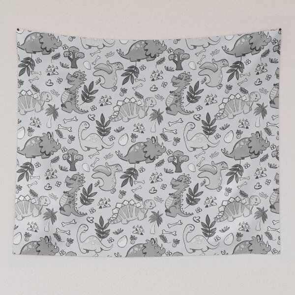Item preview, Happy Cute Dinos - gray designed and sold by Anealart.