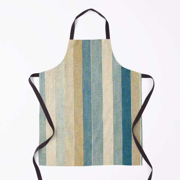 Item preview, Seaside Stripes of Blue Teal and Tan Beachy Pattern A Line Dress Seaside Home Decor  designed and sold by iPaint Airbrush Studio.