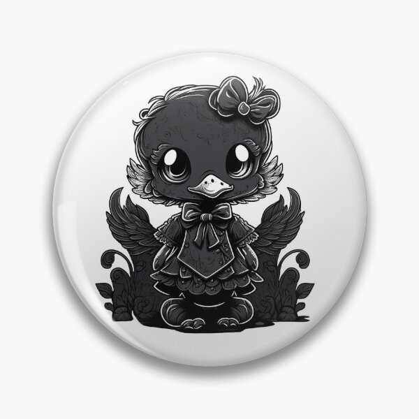 Item preview, Small black gothic duck in chibi style designed and sold by InspiringInk.