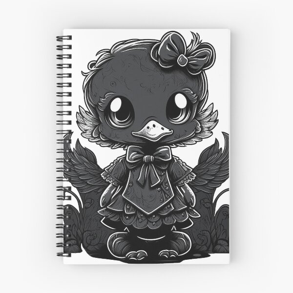 Item preview, Small black gothic duck in chibi style designed and sold by InspiringInk.