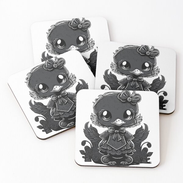 Item preview, Small black gothic duck in chibi style designed and sold by InspiringInk.