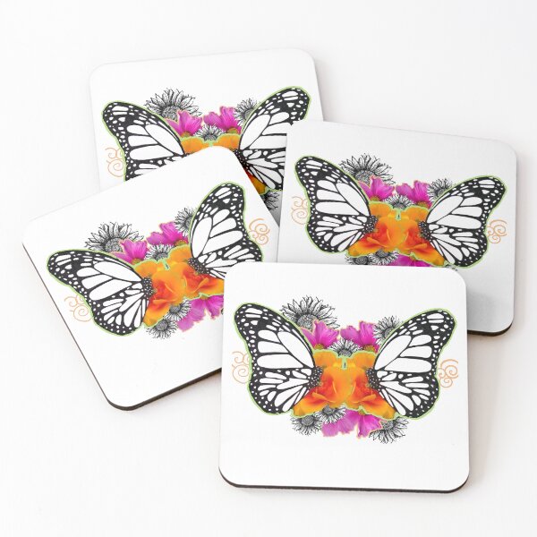Item preview, Double Butterfly With Collage and Flower Drawings designed and sold by Jaraart.