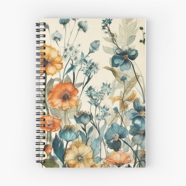Item preview, Orange and Blue Botanical Flowers designed and sold by dcwildfinds.