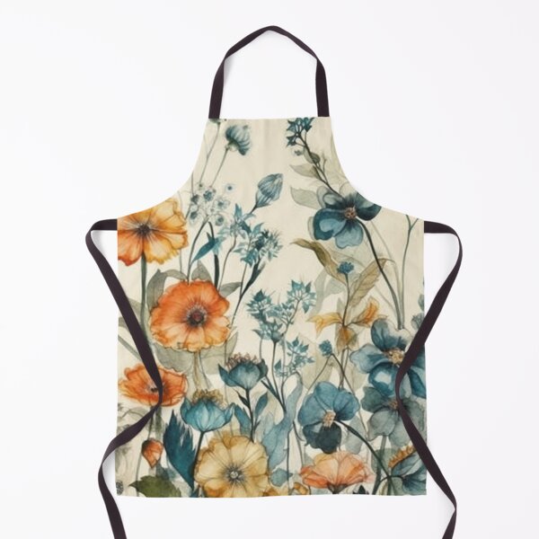 Item preview, Orange and Blue Botanical Flowers designed and sold by dcwildfinds.