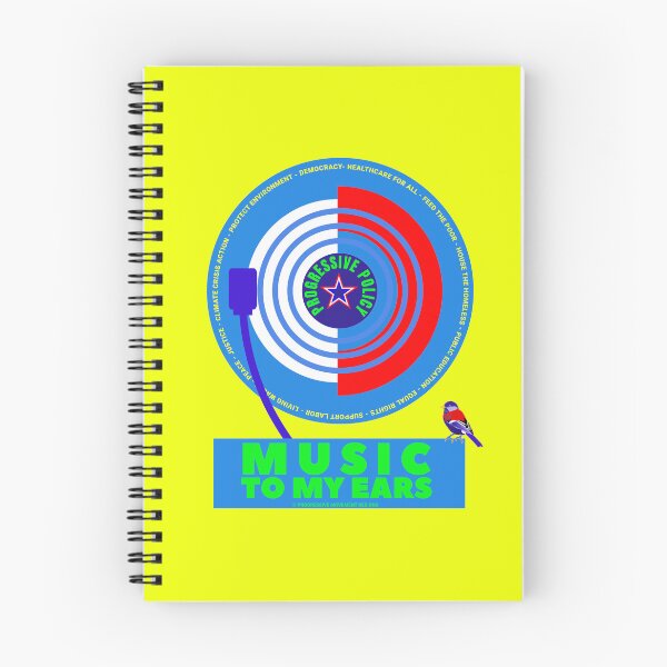 Item preview, PMD00657 Progressive Movement Designs Progressive Record player music motif design with 12 policy goals for progressive Democrats Independents and Bernie Sanders supporters  designed and sold by ProgressiveLeft.
