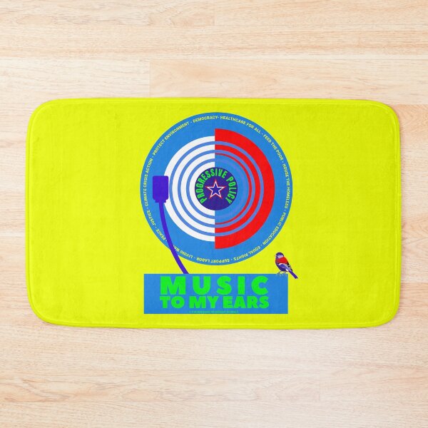 Item preview, PMD00657 Progressive Movement Designs Progressive Record player music motif design with 12 policy goals for progressive Democrats Independents and Bernie Sanders supporters  designed and sold by ProgressiveLeft.