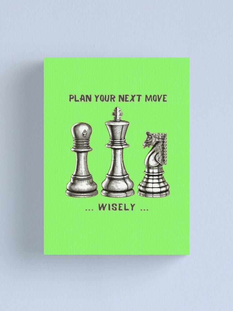 chess plan your next move wisely print, chess retro sunset design, chess  trainer gift | Canvas Print