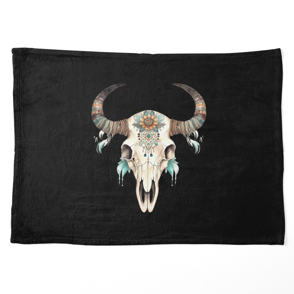 Boho Cow Skull, Western Graphic Poster for Sale by Richard Montag