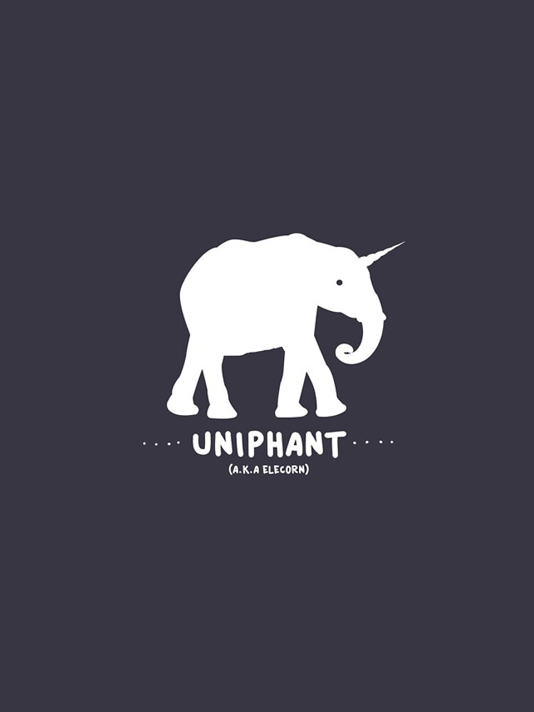 "Unicorn Elephant Funny Cute Animals Humor Uniphant Random" iPhone Case