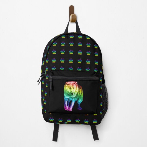 Item preview, White wolf coming out of the dark - rainbow colorized version 1 designed and sold by SylvieG18.