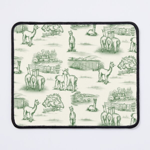 Item preview, Alpaca Toile green on cream designed and sold by Sharilea.