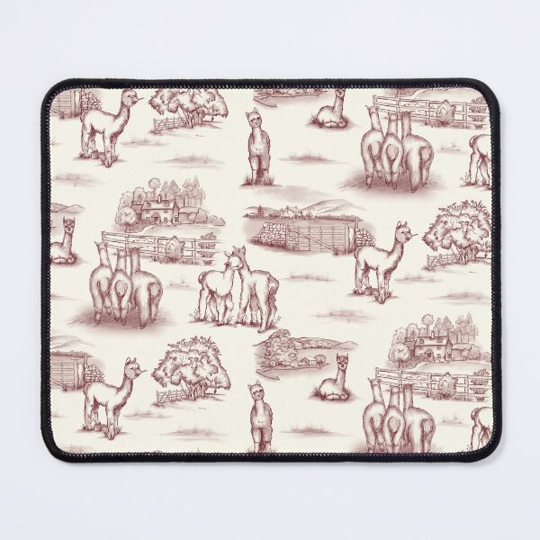 Item preview, Alpaca Toile burgundy on cream designed and sold by Sharilea.