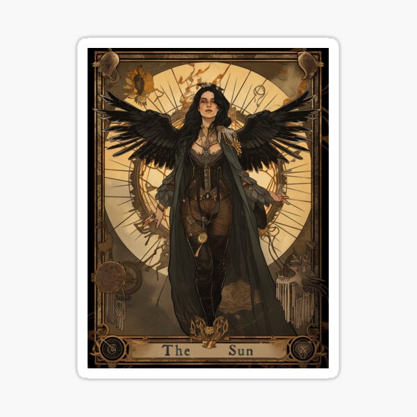 The Sun Tarot Card - Raven Sticker